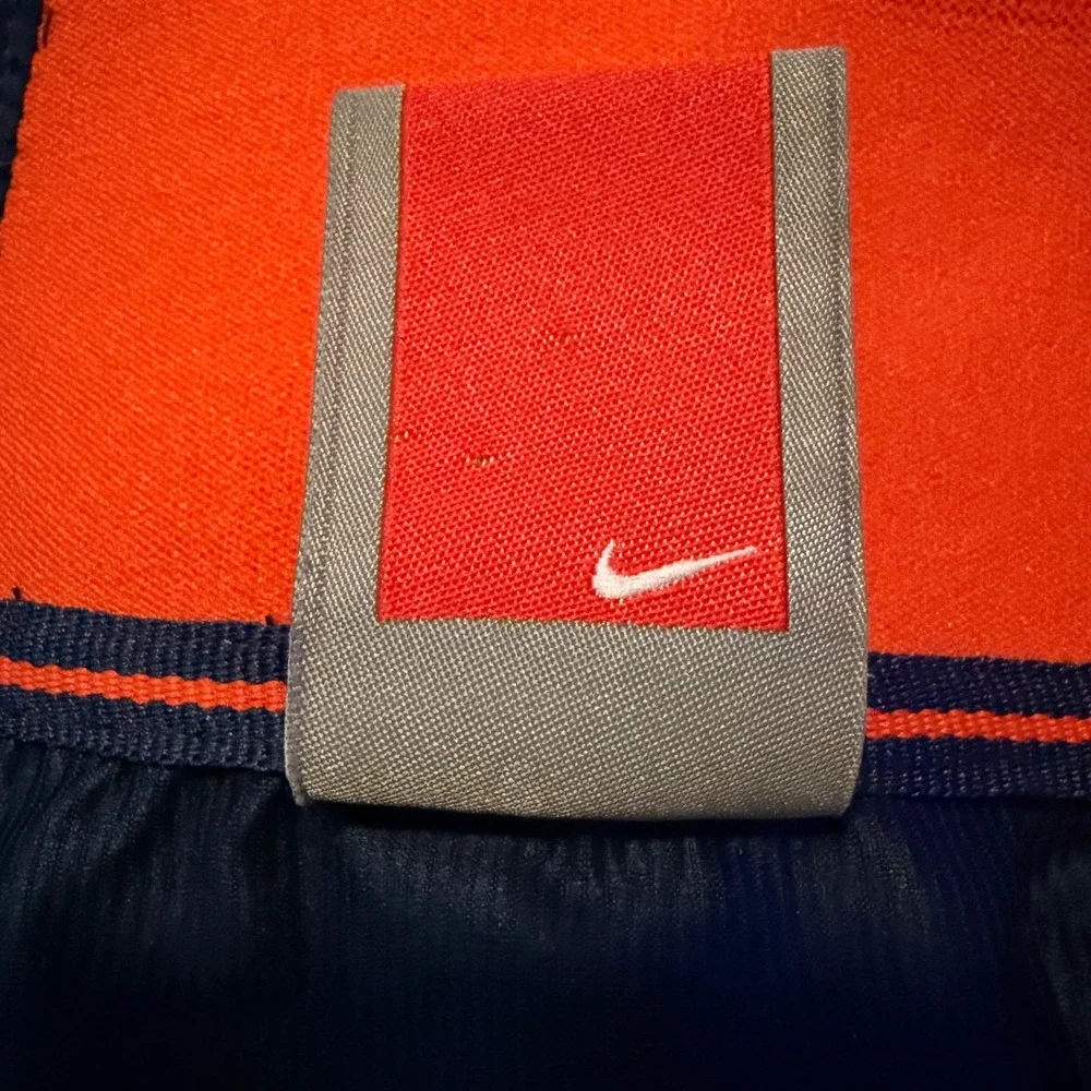 Nike Team Fit Storm Mens Navy Blue Orange 1/4 Zip Pullover Jacket 337343 Small